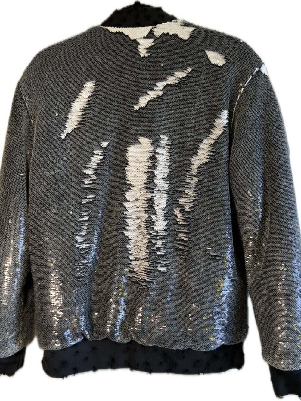 IRO Jeans Amala Black & White Sequin Bomber Jacket Size 40 / Medium